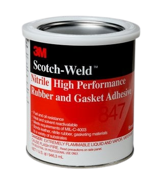 3M Nitrile High Performance Rubber and Gasket Adhesive 847-Brown-1qt