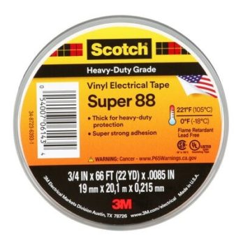 3M Vinyl Electrical Tape Super 88-Black-0,75inx66ft